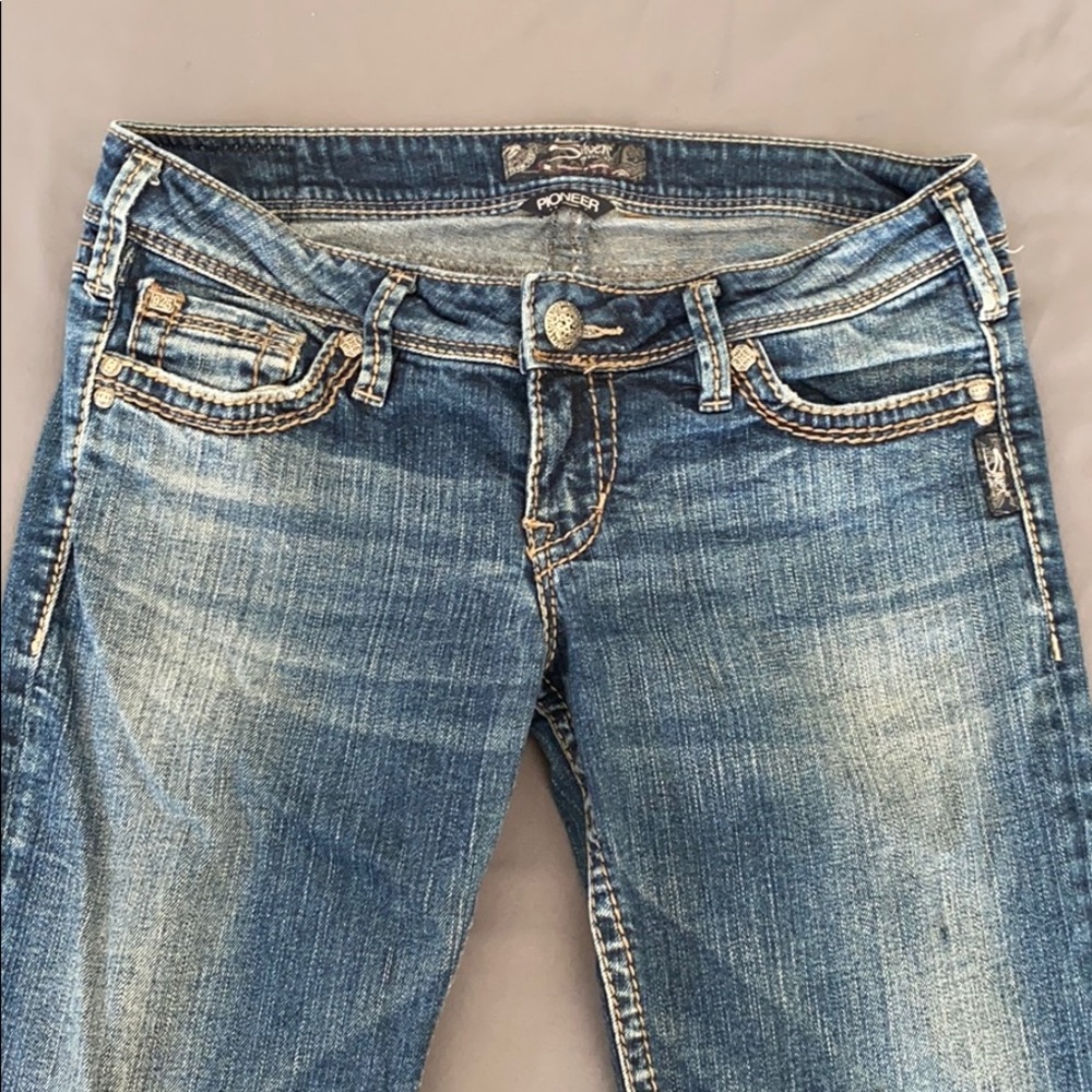 Silver boot cut jeans